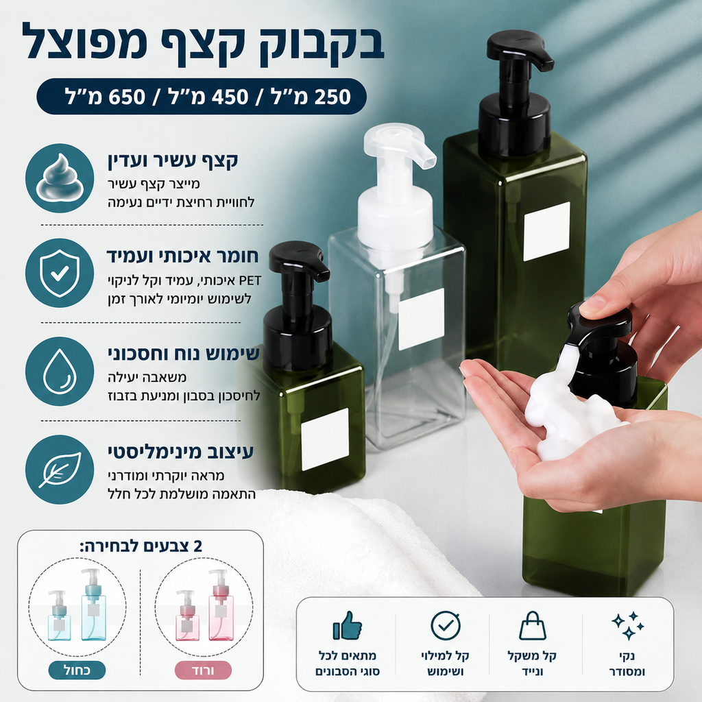 מתקן סבון קצף רב-פעמי